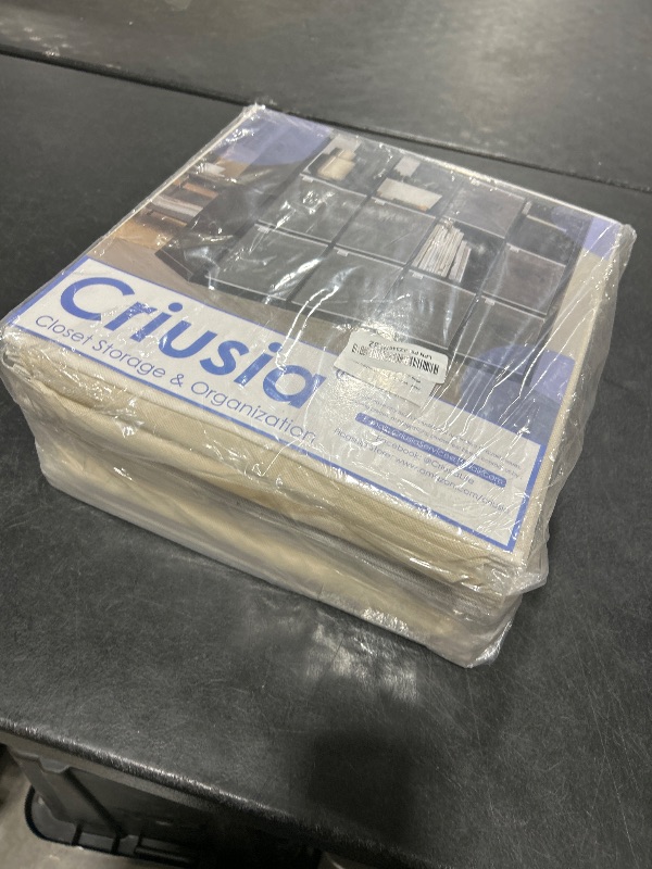 Photo 1 of Criusia Large Storage Cubes, 13 Inch Cube Storage Bins for Shelves Closet Nursery Bedroom - 10 Pack Collapsible Storage Baskets with Handles - Fabric Bins for Organizing Clothes Blanket Toys (Beige)