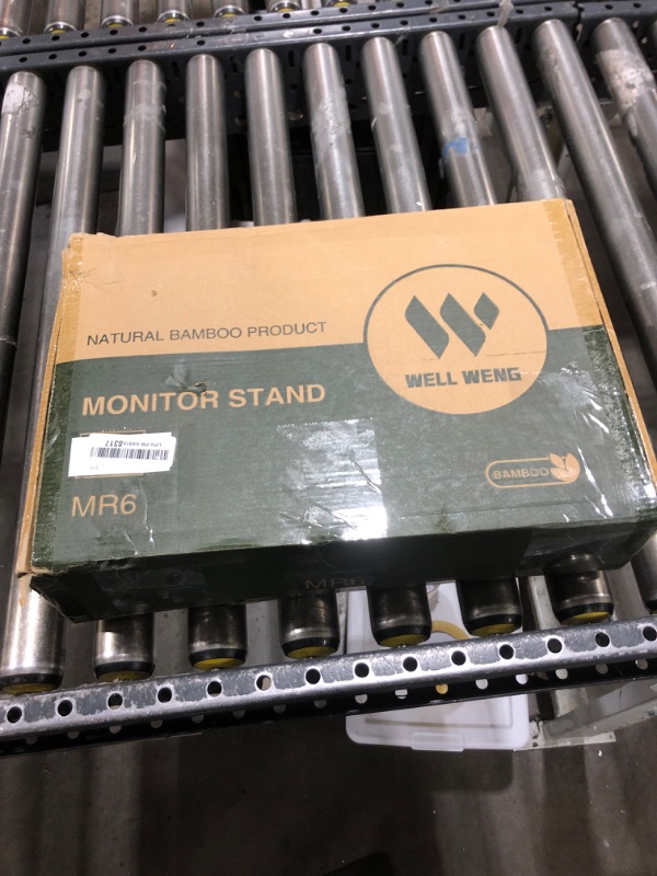Photo 1 of WELL WENG Monitor Riser for 2 Larger Monitors,Dual Monitor Stand with Drawer,Natural Bamboo