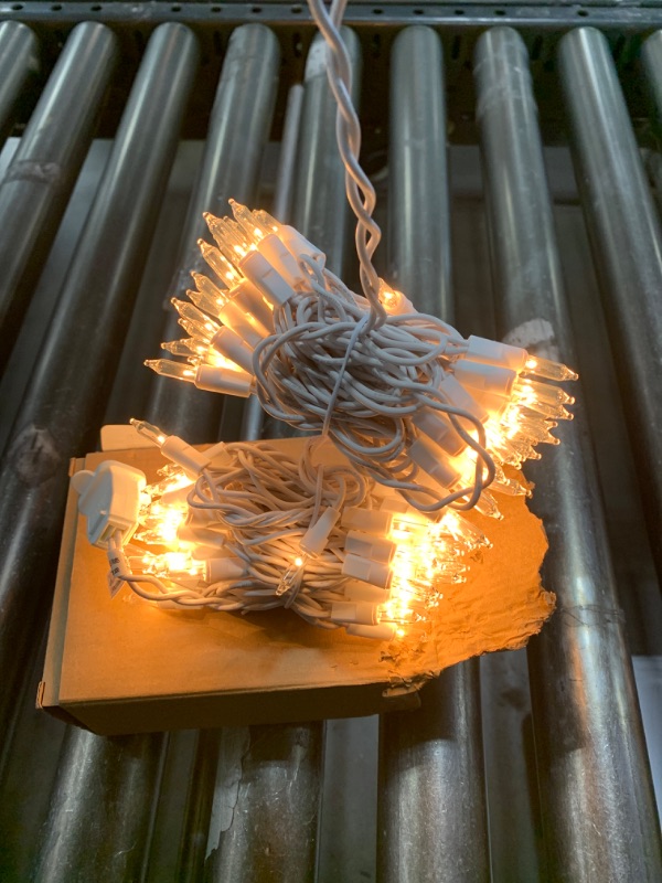 Photo 1 of Christmas Lights 100 Count Mini Clear Lights 21ft White Wire Christmas Tree String Lights