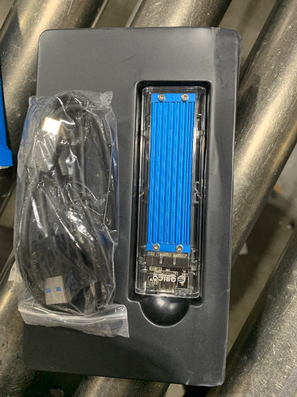 Photo 1 of ORICO M.2 NVMe SSD Enclosure, USB 3.2 Gen 2 (10 Gbps), Transparent External Solid State Drive Adapter Enclosure for 2280 2260 2242 2230 PCI-E M2 M-Key SSD, USB Type C Converter Case-TCM2 Blue
