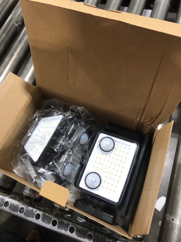 Photo 1 of Solar Outdoor Lights - 3000LM 188 LED Motion Sensor Outdoor Lights, 4 Heads IP65 Waterproof Powered Security Flood Lights, 270°Wide Lighting Angle Wall Light with Sensors for Backyard Yard