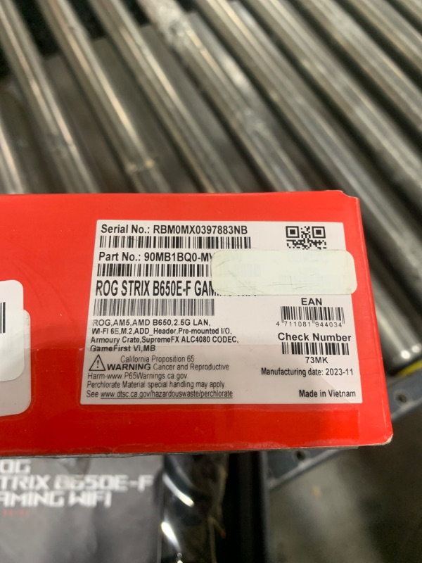 Photo 4 of ASUS ROG Strix B650E-F Gaming WiFi AM5 (LGA1718) Ryzen 7000 Gaming Motherboard(12+2 Power Stages,DDR5,3xM.2 Slots,PCIe® 5.0,WiFi 6E,2.5G LAN,USB 3.2 Gen 2x2 Type-C® Port)