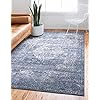 Photo 1 of Unique Loom Chateau Collection Area Rug - Hoover (7' 10" Square, Dark Blue)
