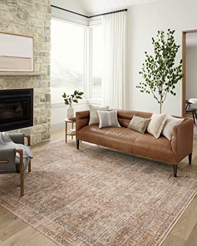 Photo 1 of Loloi Angela Rose Blake Collection BLA-06 Oatmeal/Spice 6'-7" X 9'-10", .25" Pile Height, Fringe, Area Rug
