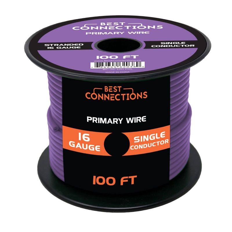 Photo 1 of 16 Gauge Car Audio Primary Wire (100ft–Purple)– Remote, Power/Ground Electrical
