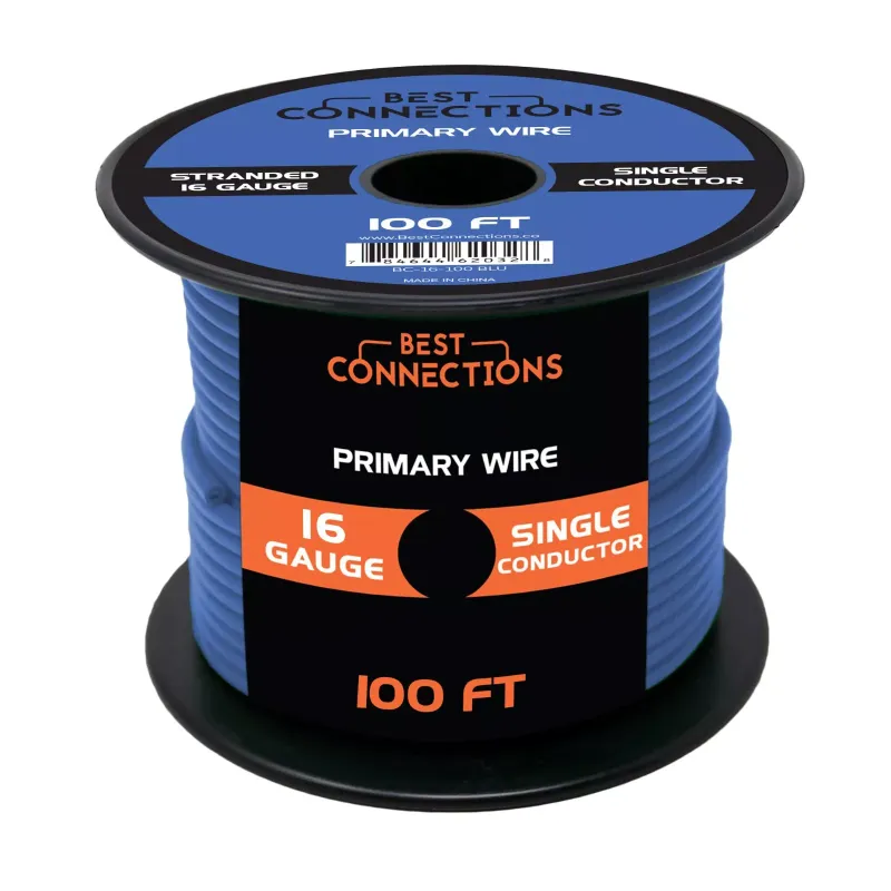 Photo 1 of 16 Gauge Car Audio Primary Wire (100ft–Blue)–Remote, Power/Ground Electrical
