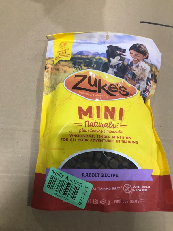 Photo 2 of Zuke’s Mini Naturals Soft And Chewy Dog Treats For Training Pouch, Natural Treat Bites With Rabbit Recipe - 16.0 OZ Bag exp- Dec 2024