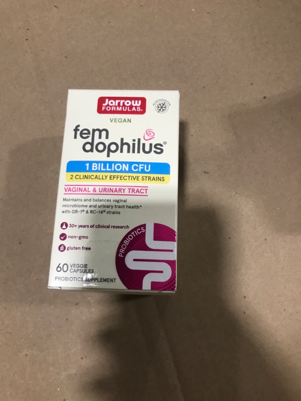 Photo 2 of Jarrow Formulas Fem-Dophilus Probiotics 1 Billion CFU With 2 Clinically Effective Strains, Dietary Supplement for Vaginal Health and Urinary Tract Health, 60 Veggie Capsules, 60 Day Supply Unflavored 60 Count (Pack of 1) exp- 11/2024