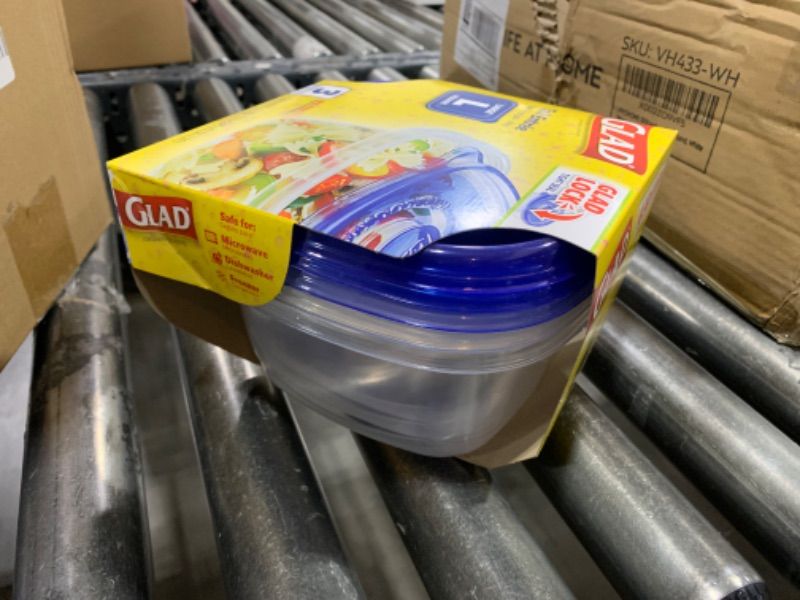 Photo 1 of Glad GladWare Tall Entrée Food Storage Containers | Large Square Containers for Food Hold up to 42 Ounces of Food, 3 Count | Strong and Sturdy Large Food Storage Holders 