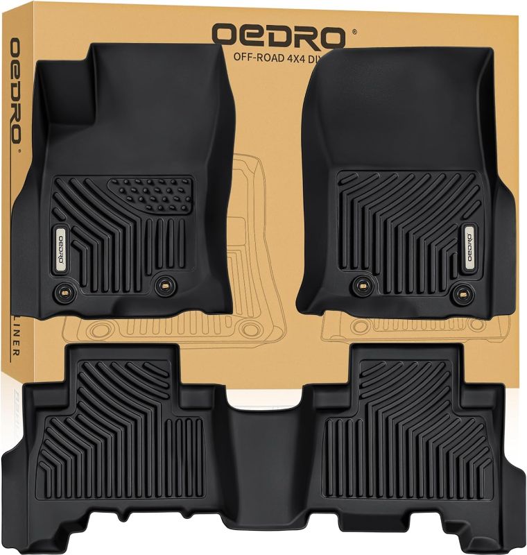 Photo 1 of  OEDRO Floor Mats Fit for Toyota 4Runner 2024-2013 / Lexus GX460 2014-2023, TPE All-Weather 4Runner Car Mats Includes 1st and 2nd Row Full Set Liners, Black 