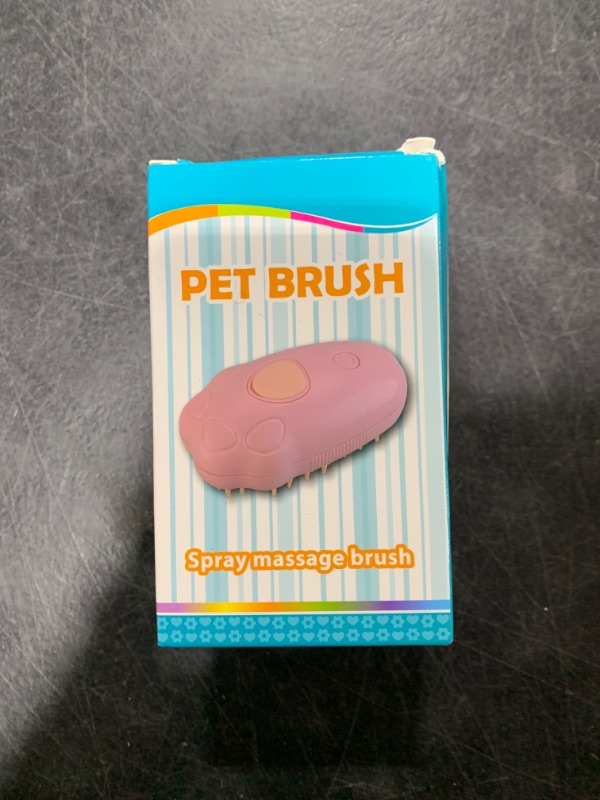 Photo 2 of Pet Steam Brush for Cats and Dogs - Easy to Clean Grooming Tool for Pet Spa, Water Brush with Steam Technology - Perfect for Cat & Dog Hair Removal (N Pink)