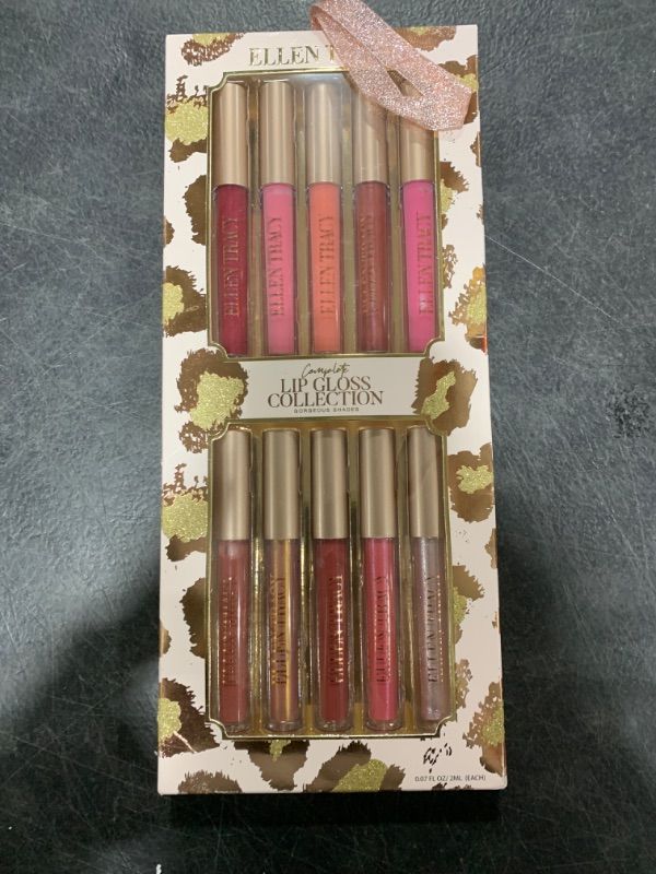 Photo 2 of ELLEN TRACY Lip Gloss Set - 10 Pieces, 2ml Each - Stunning Rose Gold Leopard Shades for Gorgeous Lips