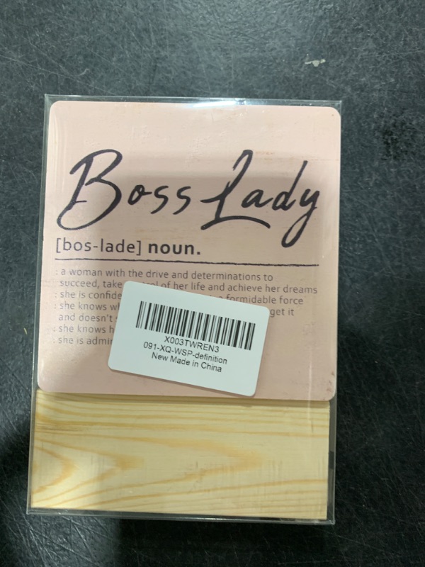 Photo 2 of Boss Lady Definition Wood Plaque with Wooden Stand,Boss Lady Appreciation Wooden Plaque Sign Desk Decor for Home Office Table Shelf Decorations,Best Boss Lady Gifts