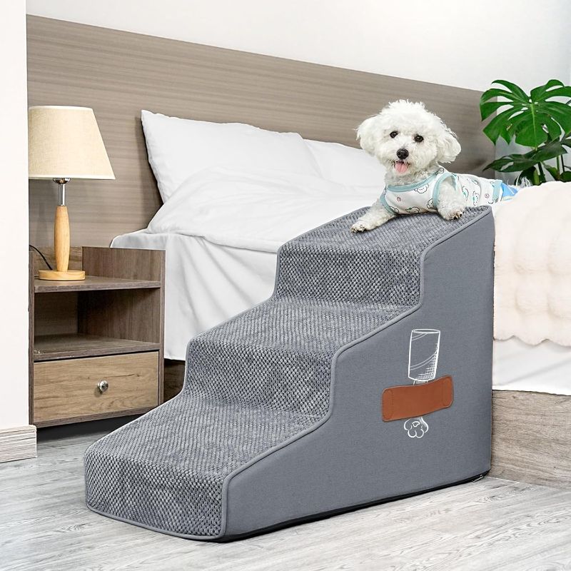 Photo 1 of Supet Dog Stairs for Small Medium Large Dogs to Get on High Bed, Durable Dog Ramp for Bed Couch Car, Tall Pet Stairs Steps for Dogs
