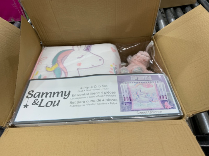 Photo 2 of Sammy And Lou Sweet Unicorn 4-pc. Crib Bedding Set