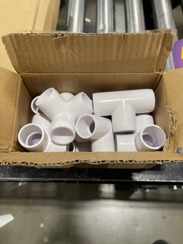Photo 1 of letsFix 3/4" PVC Fittings 4 Way (10-Pack), PVC Elbow 3/4 Inch, UV-Resistant PVC Pipe Fittings for DIY PVC Projects, Furniture-Grade, Fits for 3/4 inch Sch40 PVC Pipe
