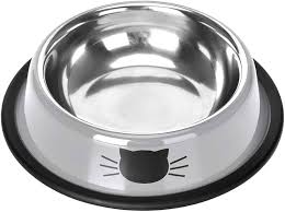 Photo 1 of 2Pcs Cat Bowls Non-Slip Stainless Steel Small Cat Food Bowls Unbreakable Thicken Cat Feeder 7 Oz Cat Dishes Suitable for Indoor Small Pets Removable Rubber Base Easily Clean Lovely Color Silver