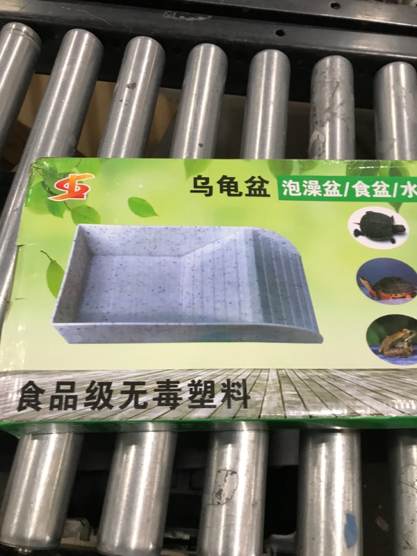 Photo 1 of NGORAY Tortoise Feeding Dish with Ramp and Basking-Platform - Leaf Tortoise Water Food Bowls, Reptile Water Dish Amphibians Habitat, Reptile Water Bowl Fit for Amphibians with Forcep Cleaning Clip