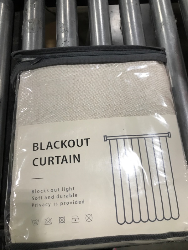 Photo 1 of 100% Blackout Shield Linen Blackout Curtains for Bedroom 96 Inches Long
