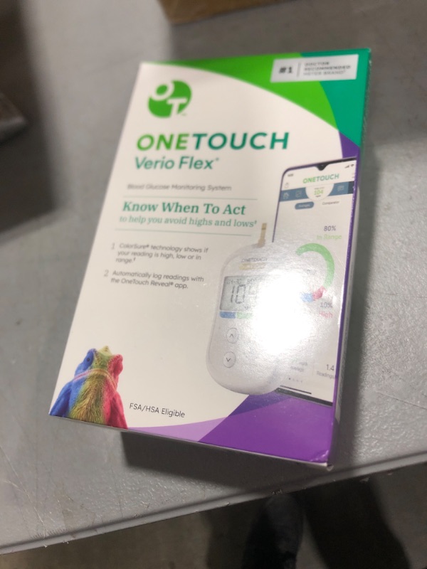 Photo 2 of OneTouch Verio Flex Blood Glucose Meter For Sugar Test Kit | Includes Blood Glucose Monitor, Lancing Device, 10 Sterile Lancets, and Carrying Case