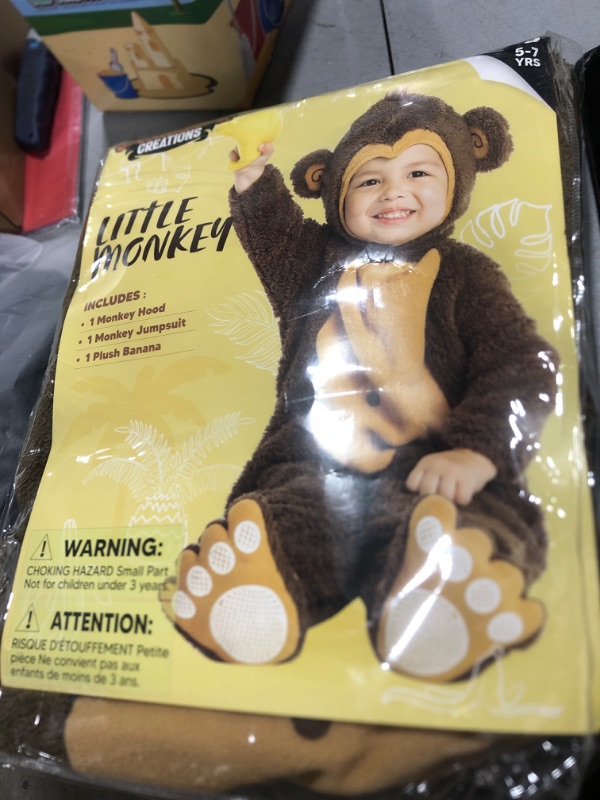 Photo 2 of Spooktacular Creations Halloween Baby Monkey Costume with Toy Banana, Toddler Unisex Cute Little Halloween Dress Up, Animal Themed Party (Small(5-7 yrs))