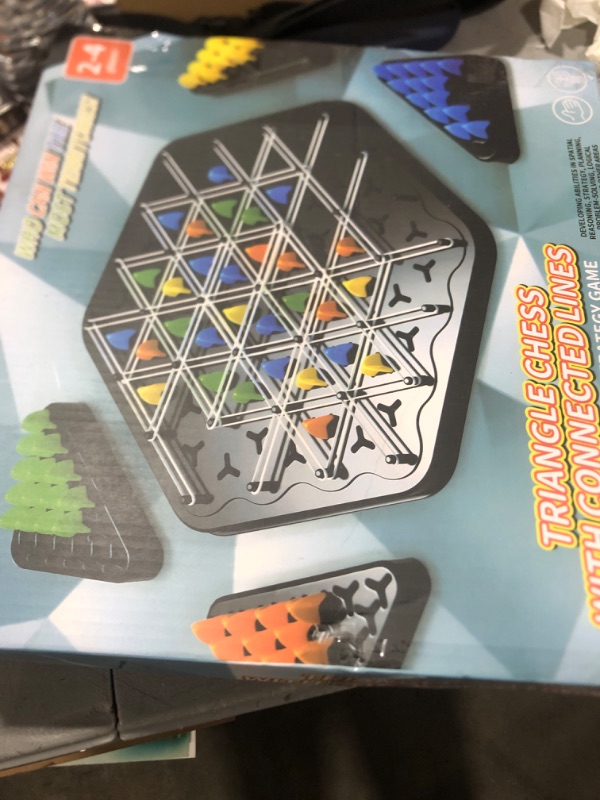 Photo 1 of Lesediy Chain Peg Triangle Chess Game - Fun Triggle Rubber Band Board Game Perfect 2 to 4 Palyersf