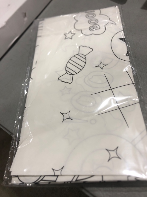 Photo 1 of 1 Pack Halloween Coloring Tablecloth for Kids,Disposable Halloween Tablecloths Coloring Table Cloth Kids Paper Tablecloth Rectangle Table Cover for Children Halloween Holiday Party Favors 30x72 Inch
