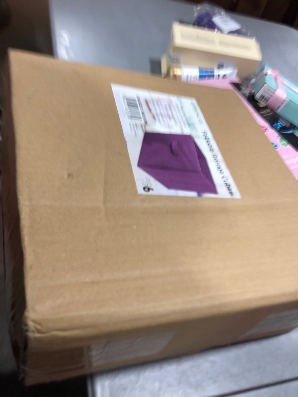 Photo 1 of Greenco Foldable Storage Cubes Non-woven Fabric -6 Pack-(Purple)