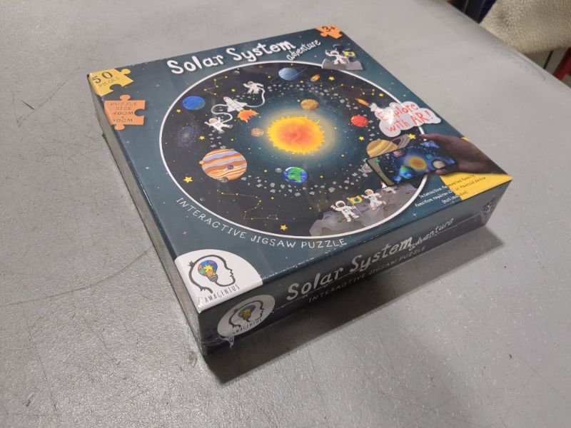 Photo 2 of 50pcs Solar System Puzzle. Smart Technology uses Augmented Reality to Bring Space to Life. Learn Facts About Space! Solar System Design 60cm Diameter. Large Pieces Ages 3+ Requires Compatible Device