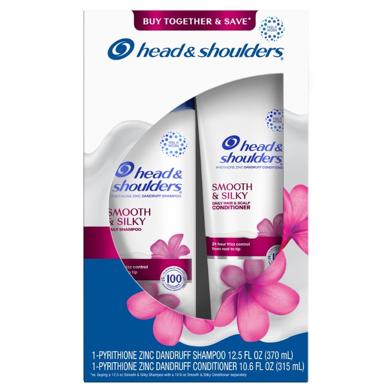 Photo 1 of Head & Shoulders Paraben Free Smooth & Silky Shampoo (12.5oz) and Conditioner (10.6 Fl Oz) Dual Pack
