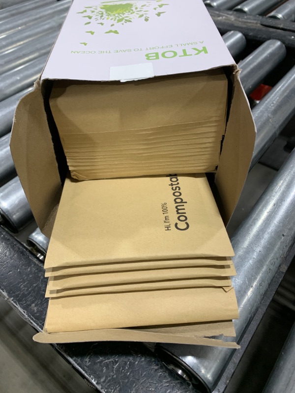 Photo 2 of 4x8 100% Biodegradable Bubble Mailers,25 Count Kraft Brown #000 Compostable Padded Packaging Wrap Envelopes Pouches Eco Friendly Self Seal Bags