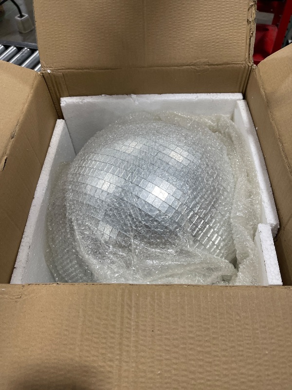 Photo 2 of Large Disco Ball, 16 inch Mirror Ball Disco Ball, Hanging Disco Ball for Party Decoration DJ Club Stage Bar Wedding Holiday Christmas