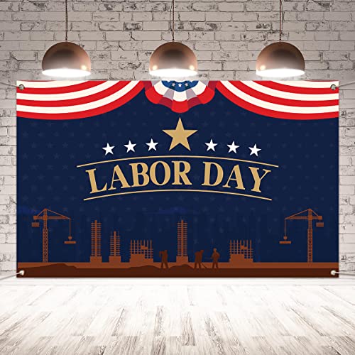 Photo 1 of Labor Day Backdrop for Photography Happy Labor Day Banner Labor Day Decor Labor Day Decorations and Supplies for Home Office Party