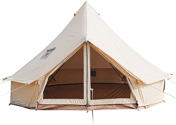 Photo 1 of Bell Tent,4 Seasons Breathable 100% Cotton Canvas Yurt Tent - w/Stove Jack,Luxury Camping Tent Outdoor,Zipped Removable Floor
