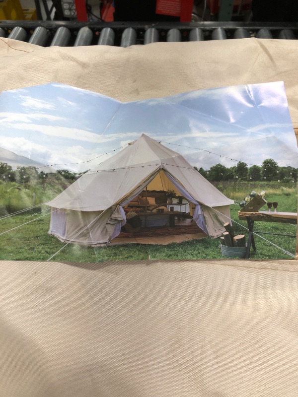 Photo 2 of Bell Tent,4 Seasons Breathable 100% Cotton Canvas Yurt Tent - w/Stove Jack,Luxury Camping Tent Outdoor,Zipped Removable Floor
