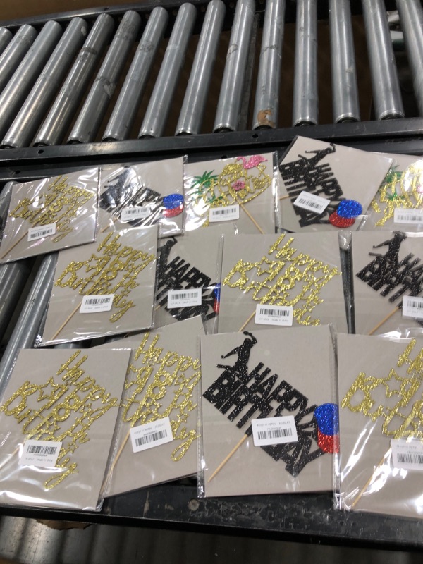 Photo 1 of Happy 18th Birthday Cake Topper Black Gold Glitter Cheers to 18 Years Birthday Cake Pick 18 Fabulous Cake Decoration for Happy 18th Birthday Anniversary Party Cake Decorations Supplies (18, Golden) MULTIPACK