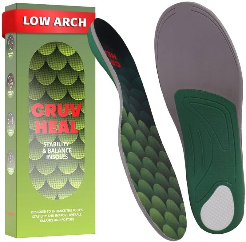 Photo 1 of (New) Plantar Fasciitis Arch Support Insoles - Deep Heel Cup - Inserts for Men Women Shoes - Heel Pain Relief - Flat Feet - Balance Improvement - Pain Prevention [L, Green]