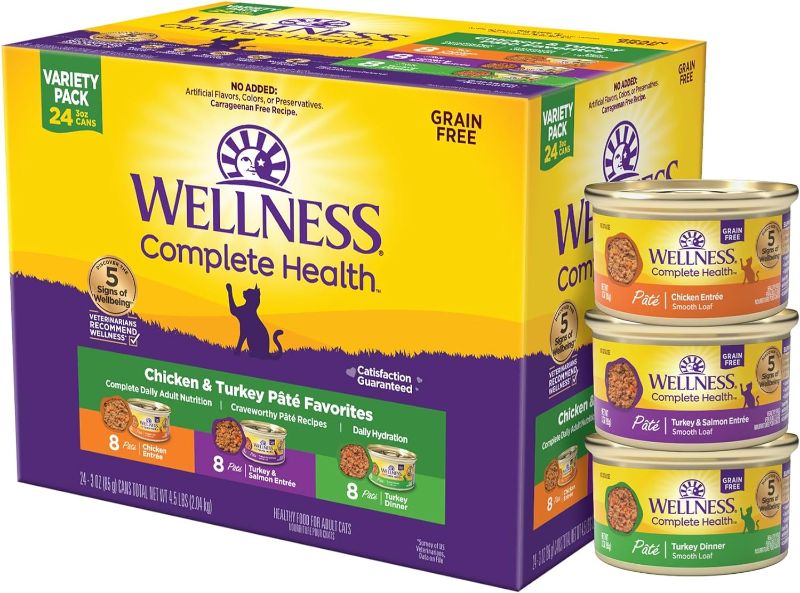 Photo 1 of  Wellness Complete Health Chicken & Turkey Pate Favorites Variety Pack, 3 Ounces (Pack of 24) BEST BY 05 DEC 2026