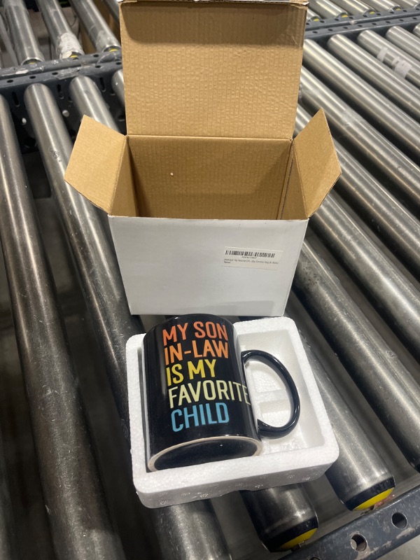 Photo 2 of Jewelayer My Favorite Child Is My Son In Law Mug For Mother In Law Father In Law Fun Family Humor Retro Coffee Mug A Son in Law Bonus Son Child Birthday Holiday Ceramic Mug (B. Black)