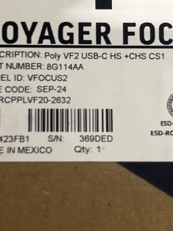 Photo 4 of Poly Voyager Focus 2 UC Wireless Headset with Microphone & Charge Stand (Plantronics) - Active Noise Canceling (ANC) - Connect PC/Mac/Mobile via Bluetooth -Works w/Teams, Zoom & More-Amazon Exclusive