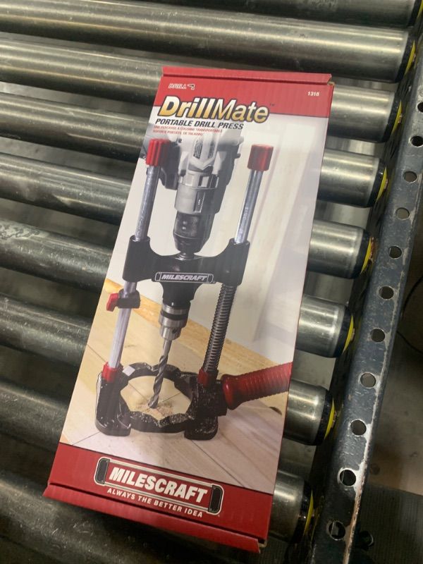 Photo 1 of  Milescraft 1318 DrillMate Portable Drillling Guide – Precision Drilling Jig Attachment for Drilling Angled or Straight Holes, Adjustable Drill Guide Attachment, Portable Drill Press with 3/8” Chuck 