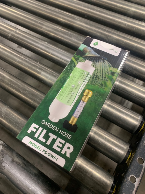 Photo 1 of PureSpring Garden Hose Inline Water Filter With Flexible Hose Protector for Gardening, Pool, RV/Camper, Car Washing; Reduces Chlorine, Heavy Metals, Sediments, and Odor