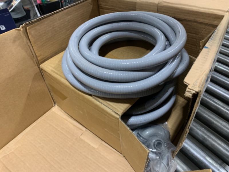 Photo 1 of GREY HEAVY DUTY HOSE WITH FITTINGS, UNKNOWN LENGTH/APPLICATION