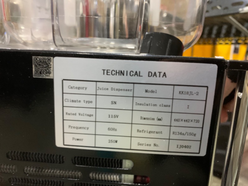 Photo 4 of Commercial Beverage Dispenser,2*4.8 Gal 2 Tanks Juice Cold Beverage Dispenser, Stainless Steel Commercial Juice Dispenser with Thermostat Controller for Restaurant Hotel Party