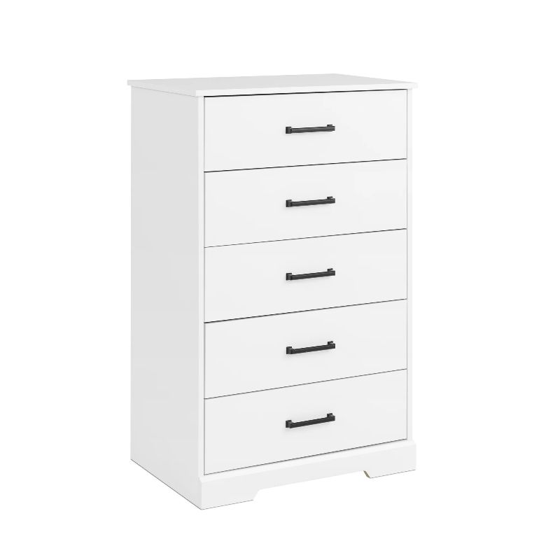 Photo 1 of Prepac Rustic Ridge Farmhouse Dresser, White Dresser for Bedroom, Chest of Drawers with 5 Drawers 18.5"D x 27.5"W x 43.5"H, WDBR-1605-1