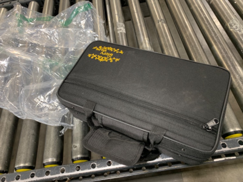 Photo 1 of Glory GLY-PBK Professional Ebonite Bb Clarinet with 10 Reeds, Stand, Hard Case, Cleaning Cloth, Cork Grease, Mouthpiece Brush and Pad Brush, Black