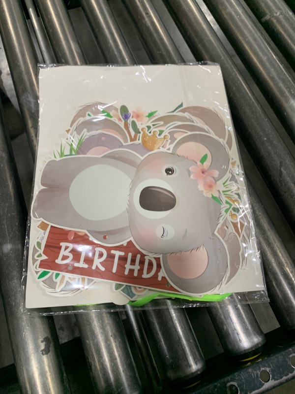 Photo 2 of Kaola Birthday Party Decorations Koala Happy Birthday Door Signs Koala Theme Cutouts Banners for Jungle Safari Birthday Party Wild One Party Baby Shower Supplies