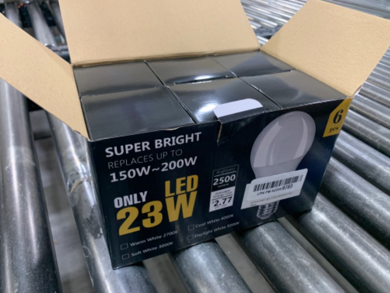 Photo 2 of Venforze Bright Light Bulb,150w-200w Equivalent 2500LM E26 Led Bulb 23W Daylight White 5000K A21 Led Light Bulb Non-Dimmable 6-Pack