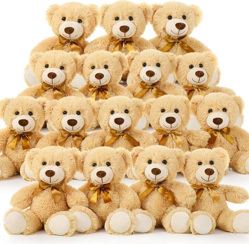 Photo 1 of MorisMos Small Teddy Bears Bulk 16 Packs, Teddy Bear Stuffed Animal Bulk 14", Cuddly Soft Teddy Bear for Baby Shower, Birthday Wedding Party, Valentines, Light Brown