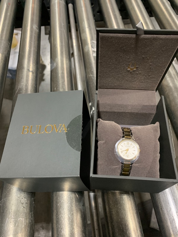 Photo 2 of Bulova Ladies' Classic Dress 3-Hand Quartz Stainless Steel Watch, Two Tone Gold, 28mm Style: 98L217 
